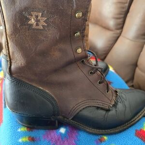 Roper Brown and Black Lace-Up Boots